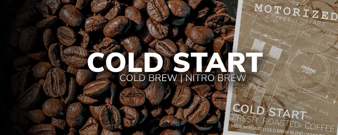 Specialty roast-to-order coffee geared around car enthusiasts and drivers- Cold brew and Nitro brew blend | Motorized Coffee Company